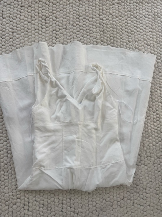 Mango Dresses & Skirts - Mango White V-Neck Twisted Strap Maxi Dress